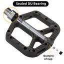 ROCKBROS Mountain Bike Pedals Nylon Composite Bearing 9/16" MTB Bicycle Pedals with Wide Flat Platform - ROCKBROS