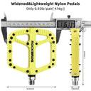 ROCKBROS Mountain Bike Pedals Nylon Composite Bearing 9/16" MTB Bicycle Pedals with Wide Flat Platform - ROCKBROS