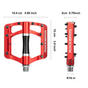 ROCKBROS MTB Pedals Platform Bike Pedal Aluminum 9/16" Bicycle Pedal Non-Slip Lightweight Flat Pedals for BMX Road Mountain Bikes - ROCKBROS
