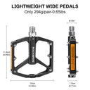 ROCKBROS MTB Reflective Aluminum Pedals 9/16" Sealed Bearing Lightweight - ROCKBROS