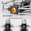 ROCKBROS Lightweight Aluminum Alloy Bike Pedals with Wide Platform Grip - ROCKBROS