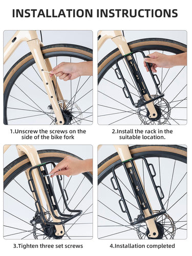ROCKBROS Front Bike Rack Aluminum Alloy Luggage Touring Carrier Racks 6.6lbs - ROCKBROS