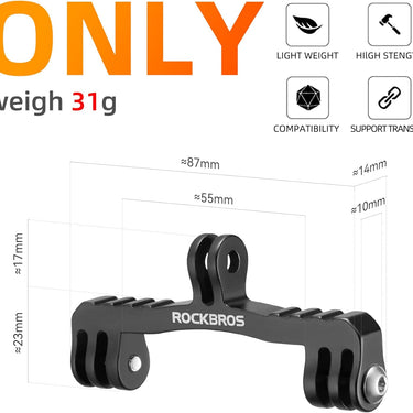 ROCKBROS Out Front Bike Mount Cycling Computer Mount Bike Handlebar 1.25''/ 31.8mm - ROCKBROS
