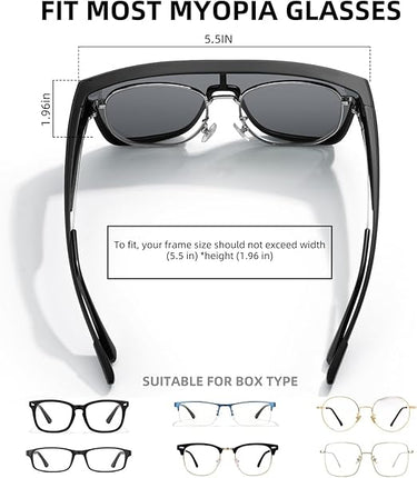 ROCKBROS Polarized Fit Over Glasses Sunglasses UV400 Wrap Around for Men Women - ROCKBROS