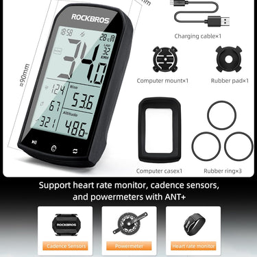 ROCKBROS M1 Wireless Bike Computer GPS 2.9-inch LCD Waterproof Fast Charging - ROCKBROS