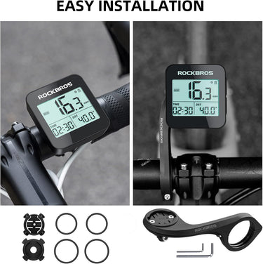ROCKBROS GPS Bike Computer Accurate Wireless Speedometer with Backlight - ROCKBROS