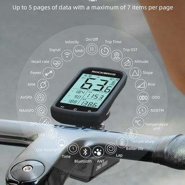 ROCKBROS M1 Wireless Bike Computer GPS 2.9-inch LCD Waterproof Fast Charging - ROCKBROS