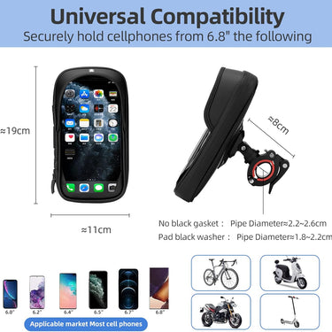 ROCKBROS Motorcycle Phone Mount Waterproof Handlebar Phone Bag - ROCKBROS