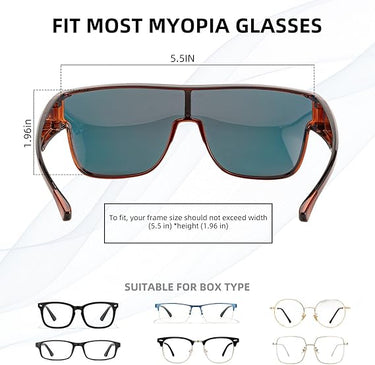 ROCKBROS Polarized Fit Over Glasses Sunglasses UV400 Wrap Around for Men Women - ROCKBROS