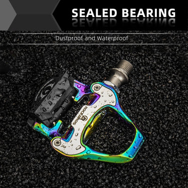 ROCKBROS Lightweight Clipless Pedals with Cleats Compatible with SPD-SL - ROCKBROS