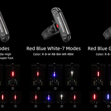 ROCKBROS USB Rechargeable Bike Tail Light, 6 Modes, IPX4 Waterproof