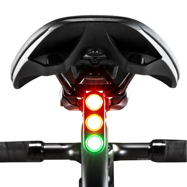 ROCKBROS Smart Waterproof Brake Light Traffic Light Style Rechargeable Bike Taillight