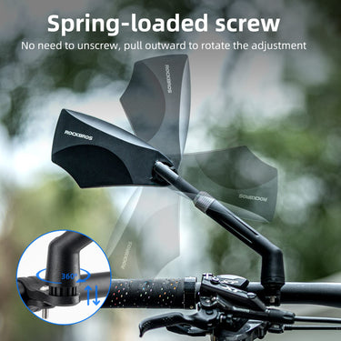 ROCKBROS 360° Adjustable Handlebar Bike Mirror with Anti-Glare Glass - ROCKBROS