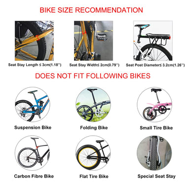 ROCKBROS Bike Cargo Rack Quick Release 110-165 lbs Capacity Universal Fit - ROCKBROS