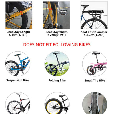 ROCKBROS Quick Release Rear Bike Cargo Rack, Adjustable for 26”-29” Mountain Bikes