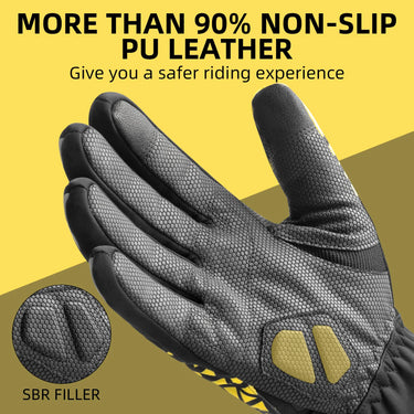 ROCKBROS Winter Thermal Cycling Warm Windproof Anti-Slip Gloves Touchscreen for Men Women