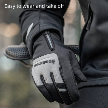 ROCKBROS Winter Cycling Thermal Running Ski Touchscreen Snow Gloves for Outdoor Sports