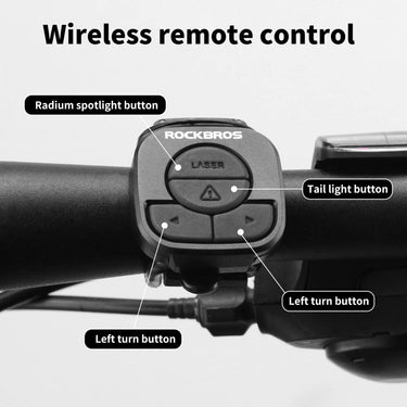 ROCKBROS Bike Tail Light Smart with Turn Signals Wireless Remote Brake - ROCKBROS