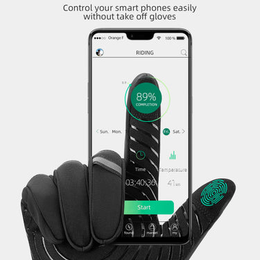 ROCKBROS Winter Cycling Thermal Running Ski Touchscreen Snow Gloves for Outdoor Sports
