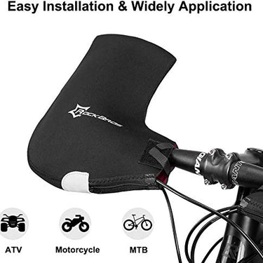 ROCKBROS Winter Bike Handlebar Mittens - Windproof Thermal Pogies for MTB - ROCKBROS