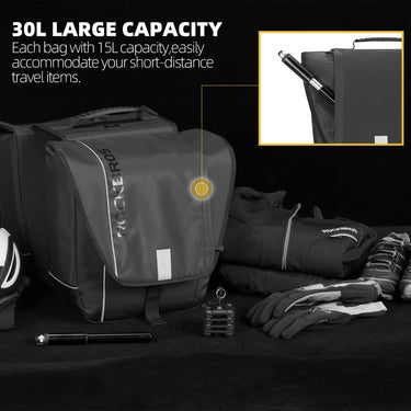 ROCKBROS 30L Bike Rear Rack Panniers Bags for Bicycles Waterproof - ROCKBROS
