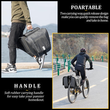 ROCKBROS 30L Bike Rear Rack Panniers Bags for Bicycles Waterproof - ROCKBROS